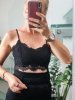 Czarny Koronkowy Top Missgiuded
